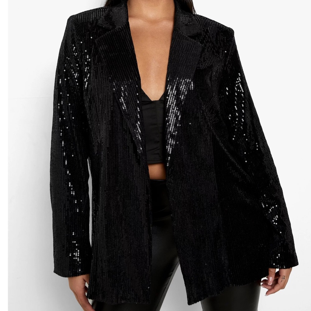 Plus Sequin Blazer